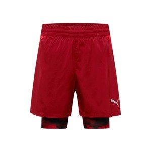 PUMA Športové nohavice  tmavočervená / čierna / burgundská / svetločervená