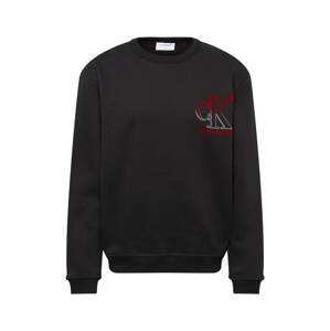 Calvin Klein Jeans Mikina  sivá / červená / čierna