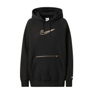 Nike Sportswear Mikina  čierna / zlatá / biela