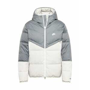 Nike Sportswear Zimná bunda 'Windrunner'  čadičová / šedobiela