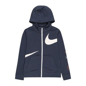 Nike Sportswear Tepláková bunda  biela / námornícka modrá / oranžová