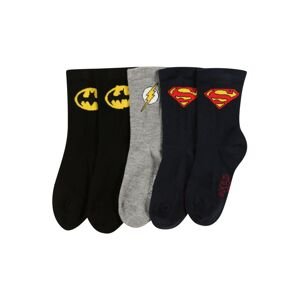 NAME IT Ponožky 'JUWAN SUPERHERO'  čierna / sivá melírovaná / žltá / červená / tmavomodrá