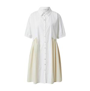 Cream Košeľové šaty 'Humla'  béžová / biela