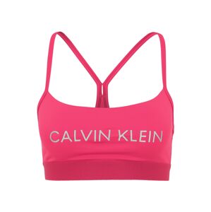 Calvin Klein Performance Športová podprsenka  neónovo ružová / strieborná
