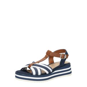 TOM TAILOR Remienkové sandále  námornícka modrá / hnedá / biela