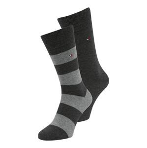 Tommy Hilfiger Underwear Ponožky  sivá melírovaná / antracitová / biela / červená