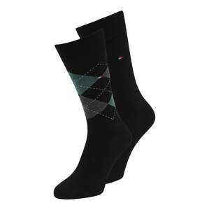Tommy Hilfiger Underwear Ponožky  čierna / smaragdová / biela