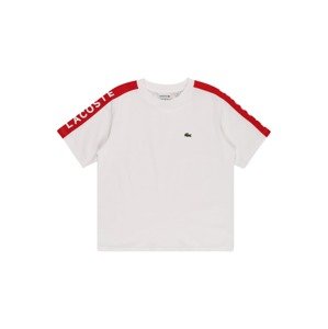 LACOSTE T-Shirt  šedobiela / červená / zelená