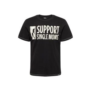 King Kerosin Tričko 'Support Single Moms'  béžová / čierna