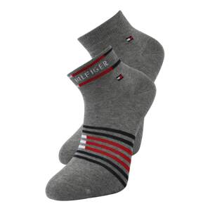 Tommy Hilfiger Underwear Ponožky  sivá melírovaná / biela / ohnivo červená / čierna