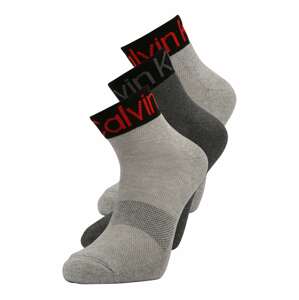 Calvin Klein Ponožky  čadičová / sivá melírovaná / červená / čierna
