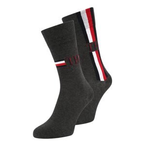 Tommy Hilfiger Underwear Ponožky  antracitová / biela / červená