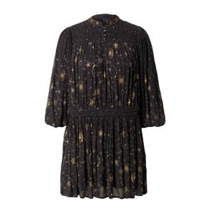 AllSaints Košeľové šaty 'Selene'  zlatá / čierna