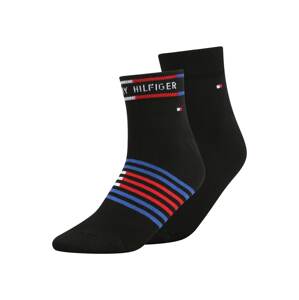 Tommy Hilfiger Underwear Ponožky  čierna / biela / svetločervená / modrá