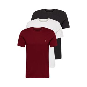 AllSaints Tričko  antracitová / biela / karmínovo červená