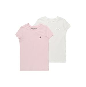 Calvin Klein Jeans Tričko  pastelovo ružová / čierna / biela
