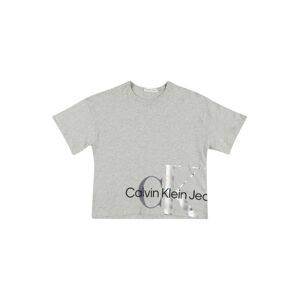 Calvin Klein Jeans Tričko  sivá melírovaná / sivá / čierna / biela ako vlna