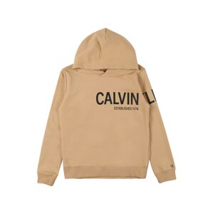 Calvin Klein Jeans Mikina  čierna / svetlobéžová