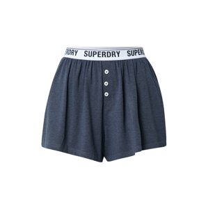 Superdry Pyžamové nohavice  tmavomodrá / biela