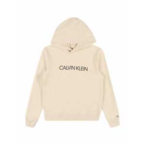 Calvin Klein Jeans Mikina  svetlobéžová / čierna
