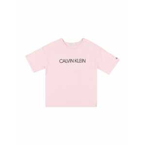 Calvin Klein Jeans Tričko  pastelovo ružová / čierna