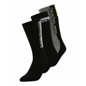 Calvin Klein Underwear Ponožky  čierna / sivá melírovaná / biela / svetlozelená
