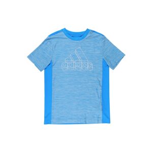 ADIDAS PERFORMANCE Funkčné tričko  modrá / biela / modrá melírovaná