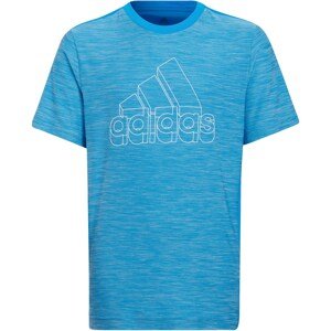 ADIDAS PERFORMANCE Funkčné tričko  biela / modrá melírovaná / nebesky modrá