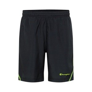 Champion Authentic Athletic Apparel Športové nohavice  čierna / neónovo zelená