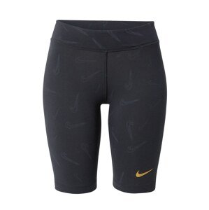 Nike Sportswear Legíny  čierna / zlatá žltá / kamenná