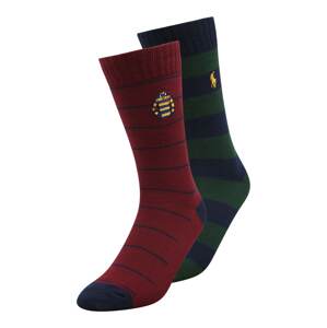 Polo Ralph Lauren Ponožky  tmavočervená / námornícka modrá / zelená / žltá