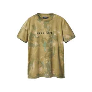 Desigual T-Shirt 'BARNETT'  svetlozelená / zelená / čierna / telová