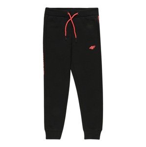 4F Športové nohavice  čierna / svetločervená