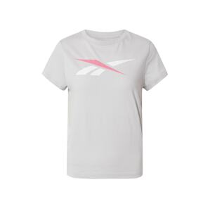 Reebok Sport Funkčné tričko 'Vector'  svetlosivá / biela / svetloružová