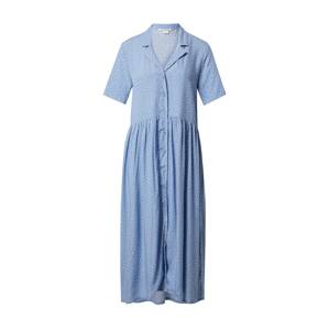 Monki Košeľové šaty 'Mattan'  dymovo modrá / biela