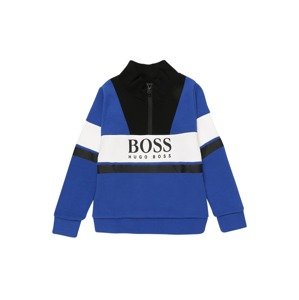 BOSS Kidswear Mikina  kráľovská modrá / biela / čierna