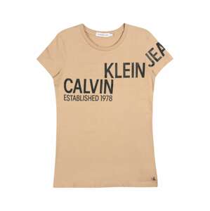 Calvin Klein Jeans Tričko  piesková / čierna