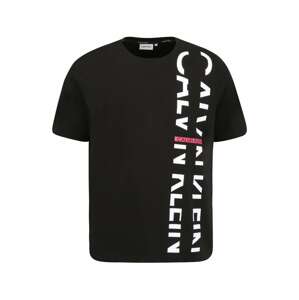 Calvin Klein Big & Tall Tričko  čierna / biela / s ružovými fľakmi