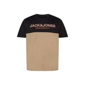 Jack & Jones Plus Tričko  béžová / oranžová / čierna
