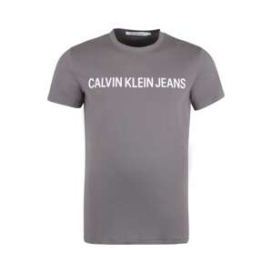 Calvin Klein Jeans Plus Tričko  sivá / biela