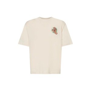 Santa Cruz T-Shirt  šedobiela / koralová / biela / zelená / krémová