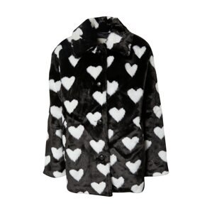 Pimkie Prechodný kabát 'HEART'  čierna / biela