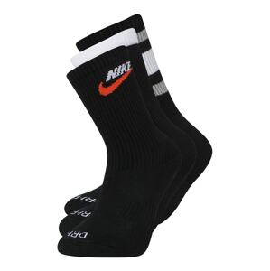 Nike Sportswear Ponožky  čierna / biela / svetlosivá / svetločervená