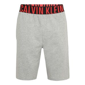 Calvin Klein Underwear Pyžamové nohavice  sivá melírovaná / červená / čierna