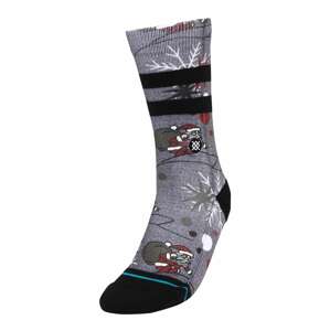 Stance Športové ponožky 'SHREDDING SANTA'  čierna / sivá melírovaná / tmavosivá / biela / tmavočervená