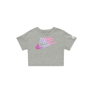 Nike Sportswear Tričko 'FUTURA'  sivá melírovaná / fialová / ružová