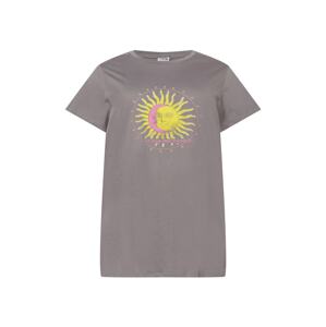 Noisy May Curve T-Shirt 'ZODIAC MOON'  dymovo šedá / žltá / ružová