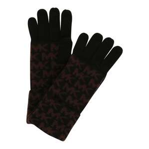 MICHAEL Michael Kors Prstové rukavice  čokoládová / čierna