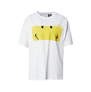 VERO MODA Tričko 'Smiley'  žltá / čierna / biela