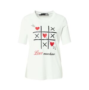Love Moschino Tričko  biela / čierna / svetločervená